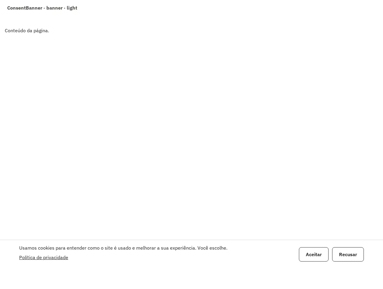 Captura da galeria: seção ConsentBanner, variante banner, em 1280 px